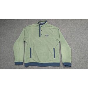 Patagonia Sweater Mens Medium Green Blue Shearling Button Sedge Hiking Granola